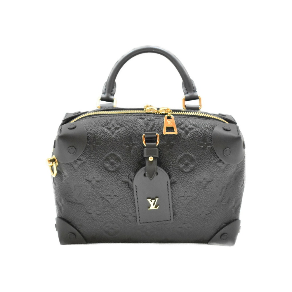 Louis Vuitton Bag Petite Noir Malle Black Leather Souple Empreinte